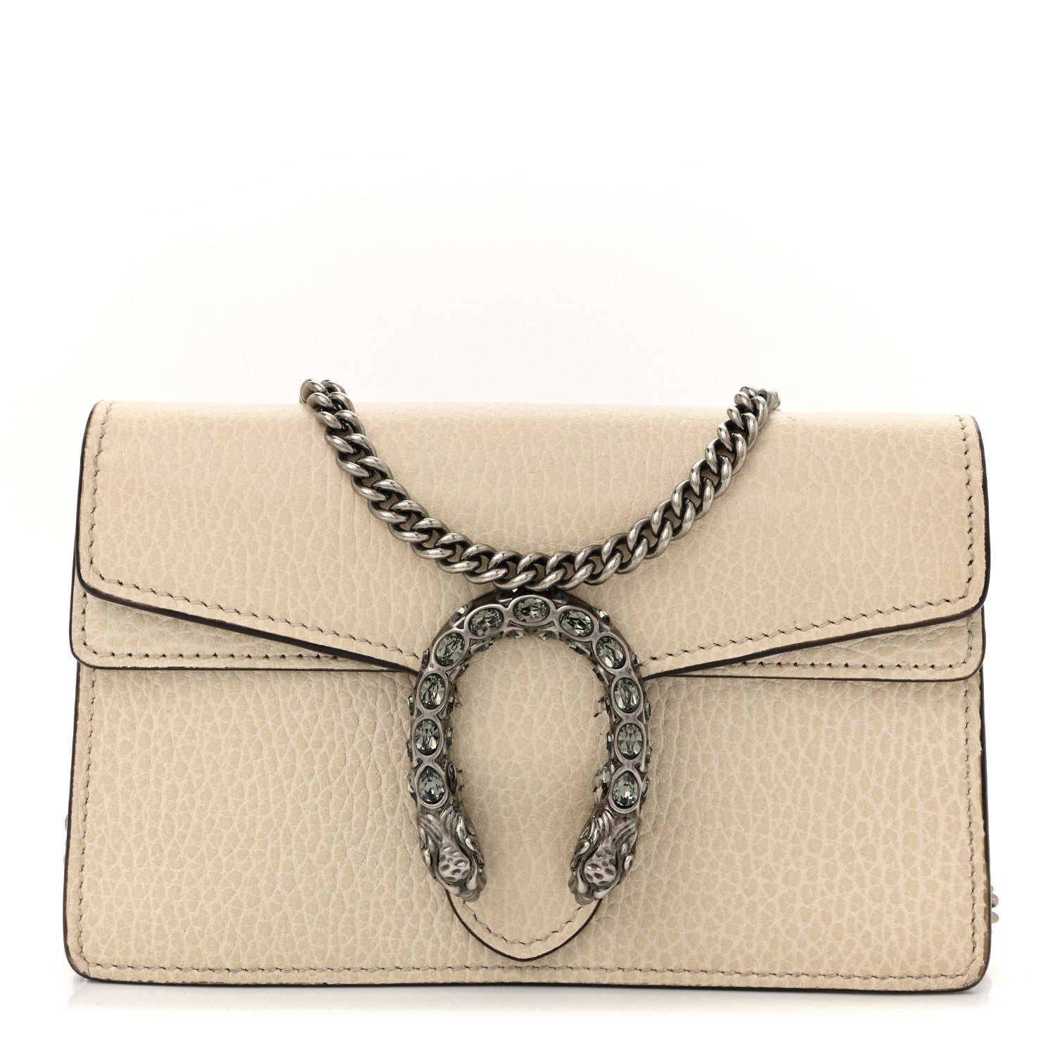 d9b52b7e7151c22c841b52033c9ae1ad.jpg Dollar Calfskin Crystal Super Mini Dionysus Shoulder Bag Mystic White Black Diamond - 图片 1