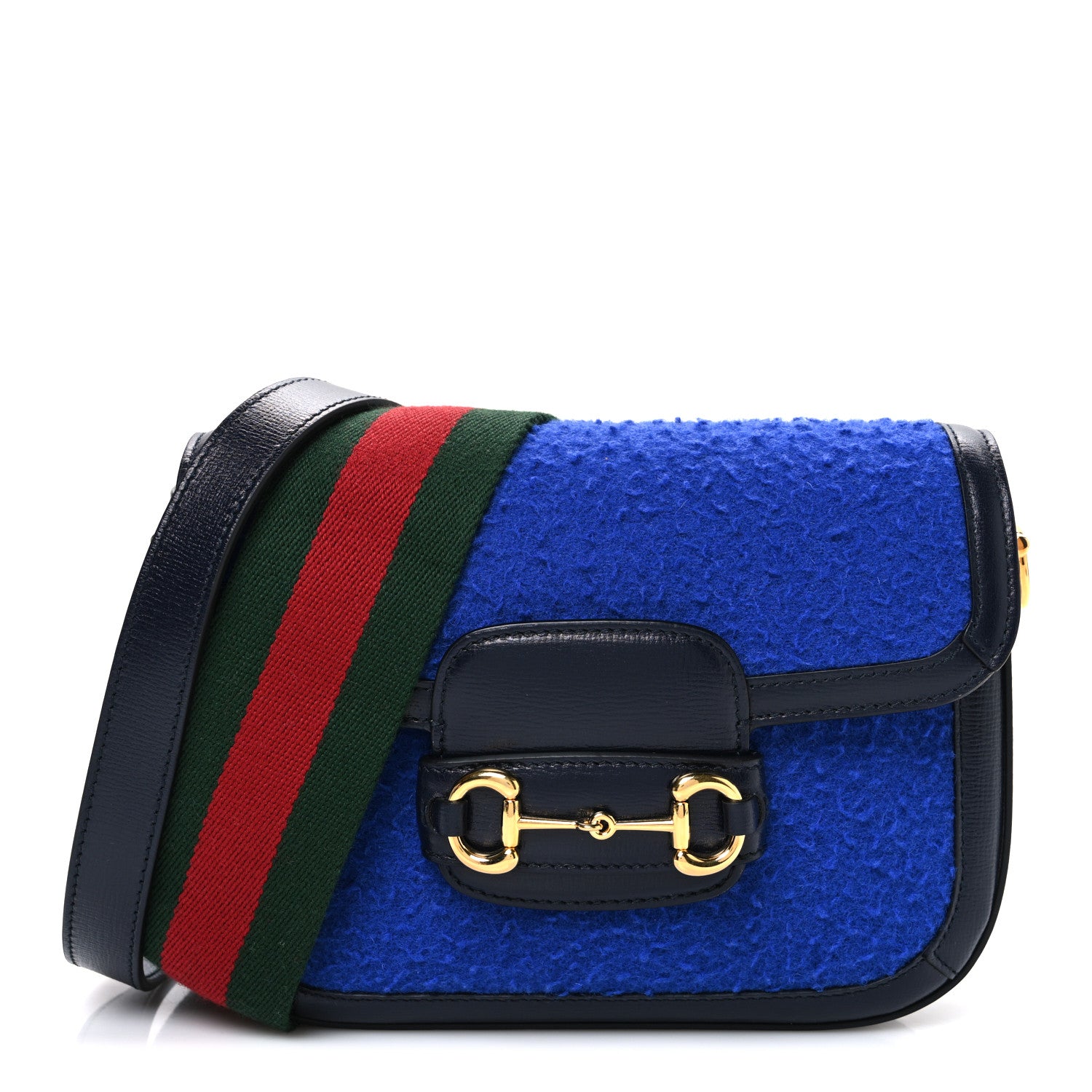 da31430a4739dfb81c10ee5e5188159c.jpg Casy Wool Azalea Calfskin Mini Horsebit 1955 Shoulder Bag Blue China - 图片 1