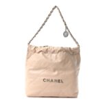 Shiny Calfskin Quilted Small Chanel 22 Ecru