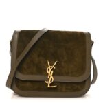 Suede Smooth Calfskin Monogram Medium Solferino Soft Satchel Olive