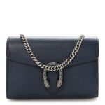 Dollar Calfskin Crystal Mini Dionysus Chain Wallet Blue Agata Black Diamond