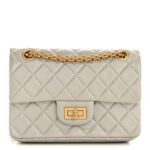 Metallic Goatskin Quilted 2.55 Reissue Mini Flap Silver