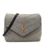 Denim Y Quilted Monogram Toy Loulou Crossbody Bag Grey