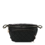 Caviar Quilted Business Affinity Waist Belt Bag Black