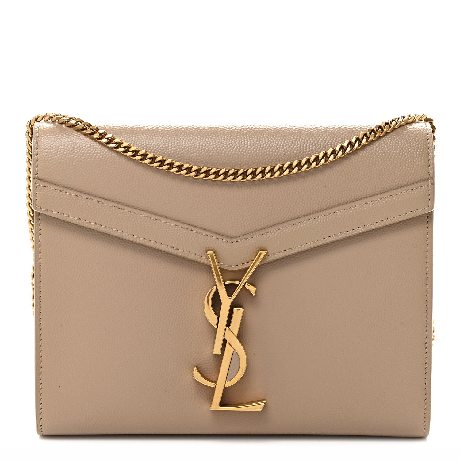 ea5b6055db81962f21960ef1e072946f.jpg Grain De Poudre Monogram Cassandra Chain Wallet Dark Beige - Image 1