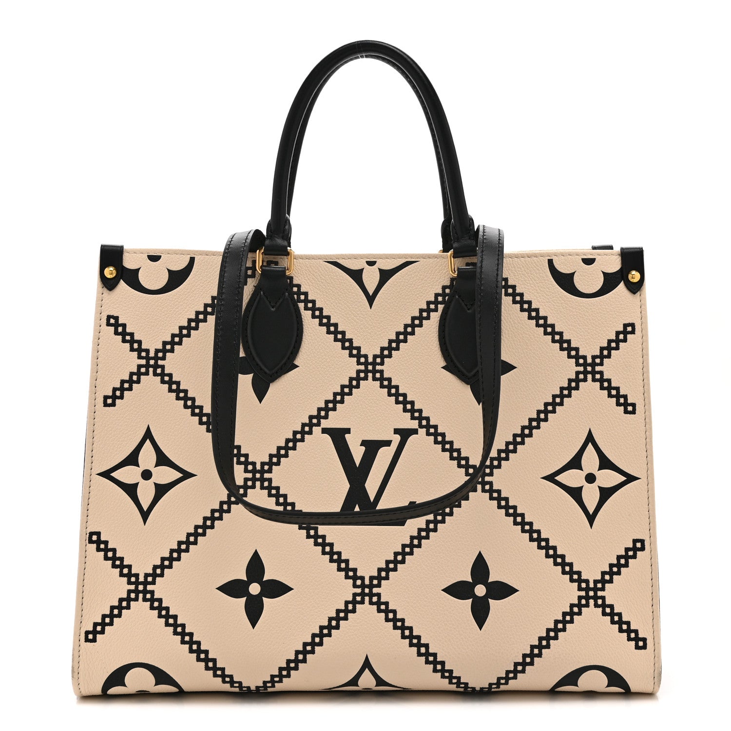 eb33dc0d7a796a79e7cf4f040f69cf2e.jpg Empreinte Monogram Giant Broderies Onthego MM Cream Black - 图片 1