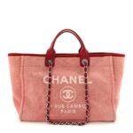 Canvas Medium Deauville Tote Red
