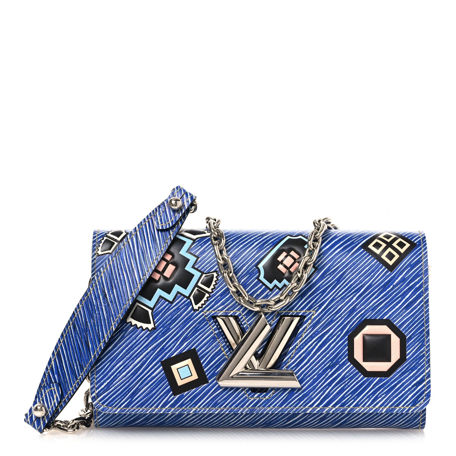 efeeb1760b8ce8a98c6aa07fa1cd1dc8.jpg Epi Azteque Twist Chain Wallet Denim Light - 图片 1