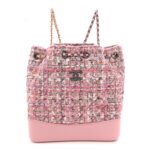 Tweed Calfskin Quilted Gabrielle Backpack Pink