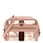 Vinyl Web Mini Ophidia Transparent Shoulder Bag Perfect Pink