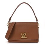 Calfskin Soft Twist Shoulder Bag Cognac