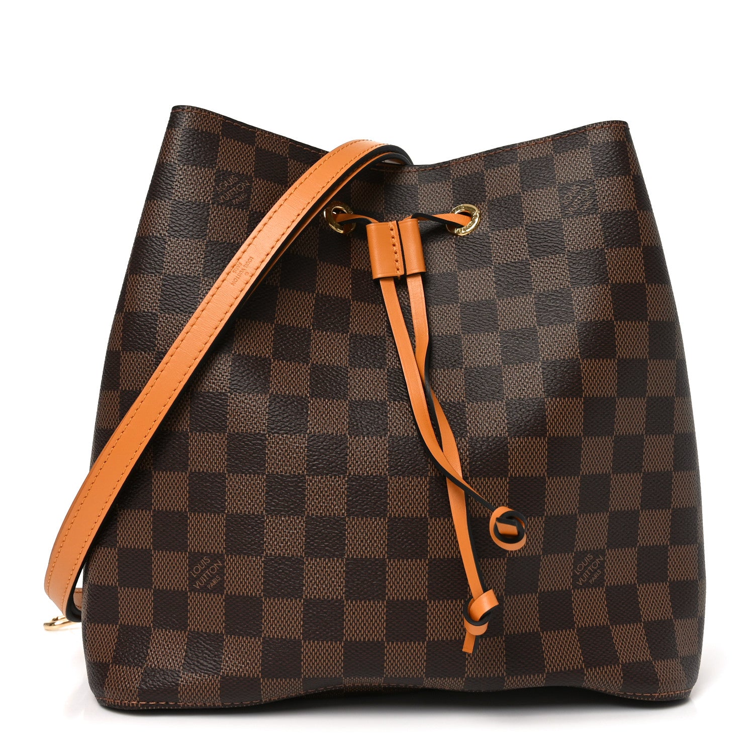 f5f9501bf65b37020b2d8a757f072de1.jpg Damier Ebene Neonoe MM Safran - Image 1