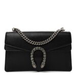 Pebbled Calfskin Small Dionysus Shoulder Bag Black