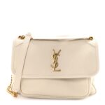 Grained Lambskin Monogram Medium Niki Chain Satchel Crema Soft