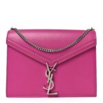 Smooth Calfskin Monogram Cassandra Clasp Bag Electric Fuchsia